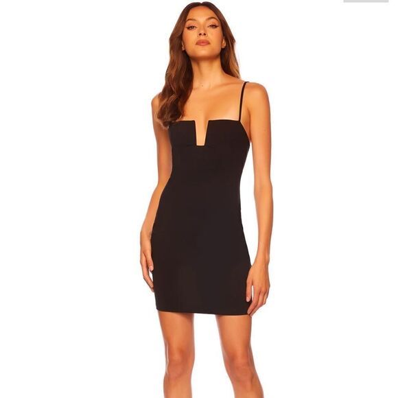Susana Monaco NWT Square Wire String Mini Dress Black Size Large - Picture 1 of 3